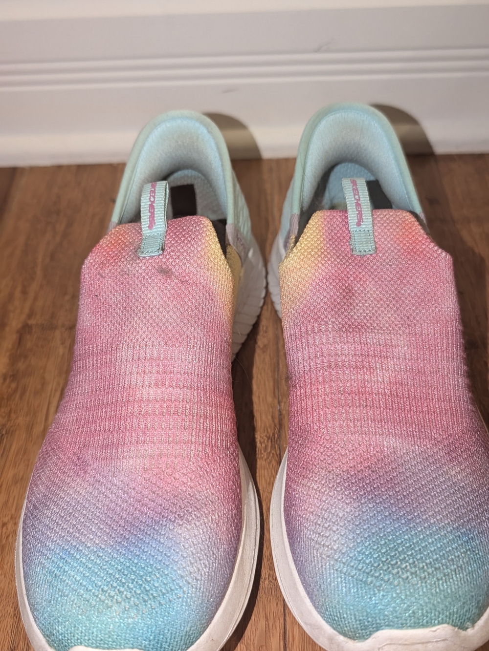 Skechers Rainbow Tie-Dye Purple Pink Blue Slip-On Shoe